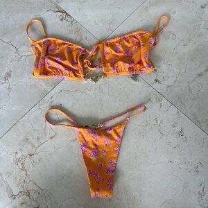 COPY - Floral Tropical Bikini Set with Heart Detail
